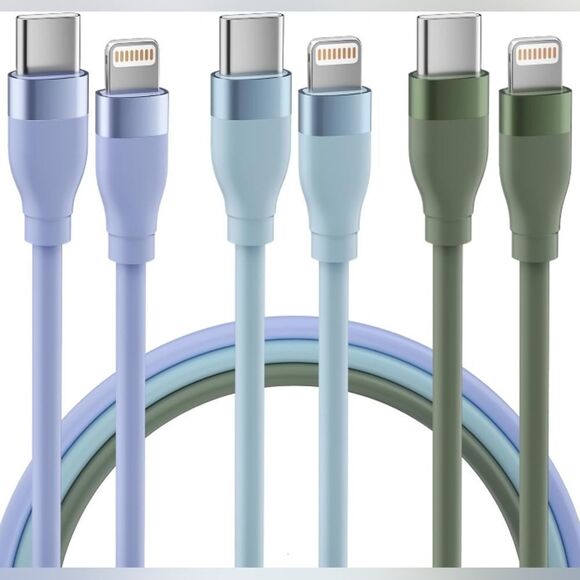 3 x 6 Feet Apple MFi Certified iPhone Lightening Cable Fast Charging USB - Picture 1 of 11